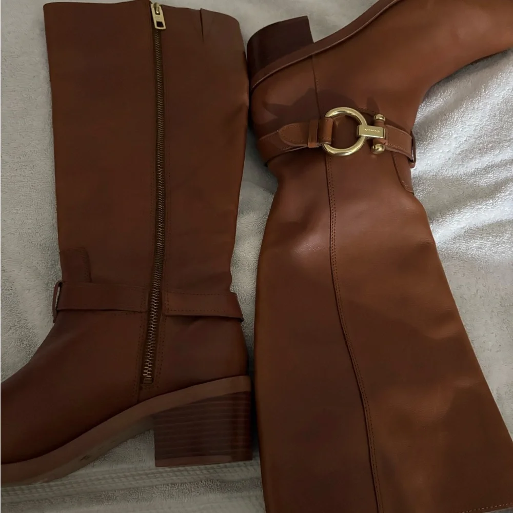 Brown Leather Women's Boots by Coach - Picture 7 of 7